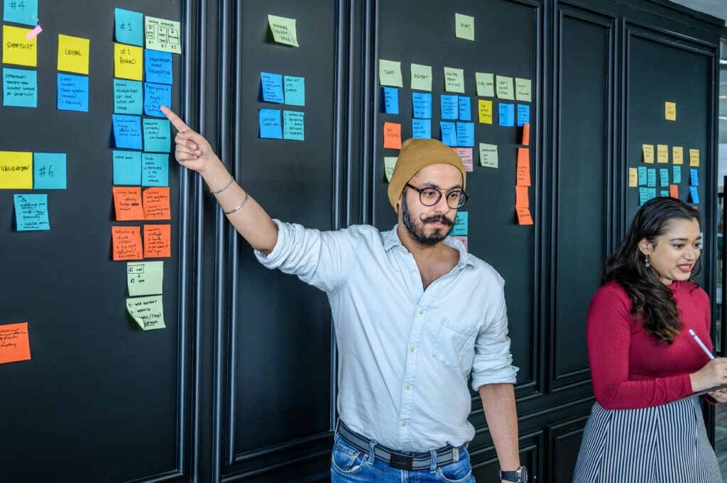 Content strategist doing research and mapping ideas