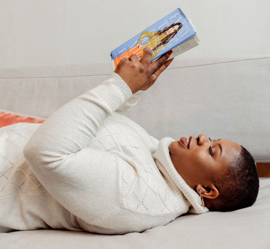 Introverted entrepreneur reading a book